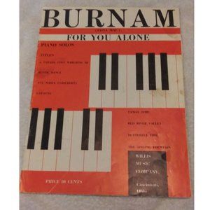 1958 Edna Mae Burnam For You Alone Solos Piano sheet music antiquated rare